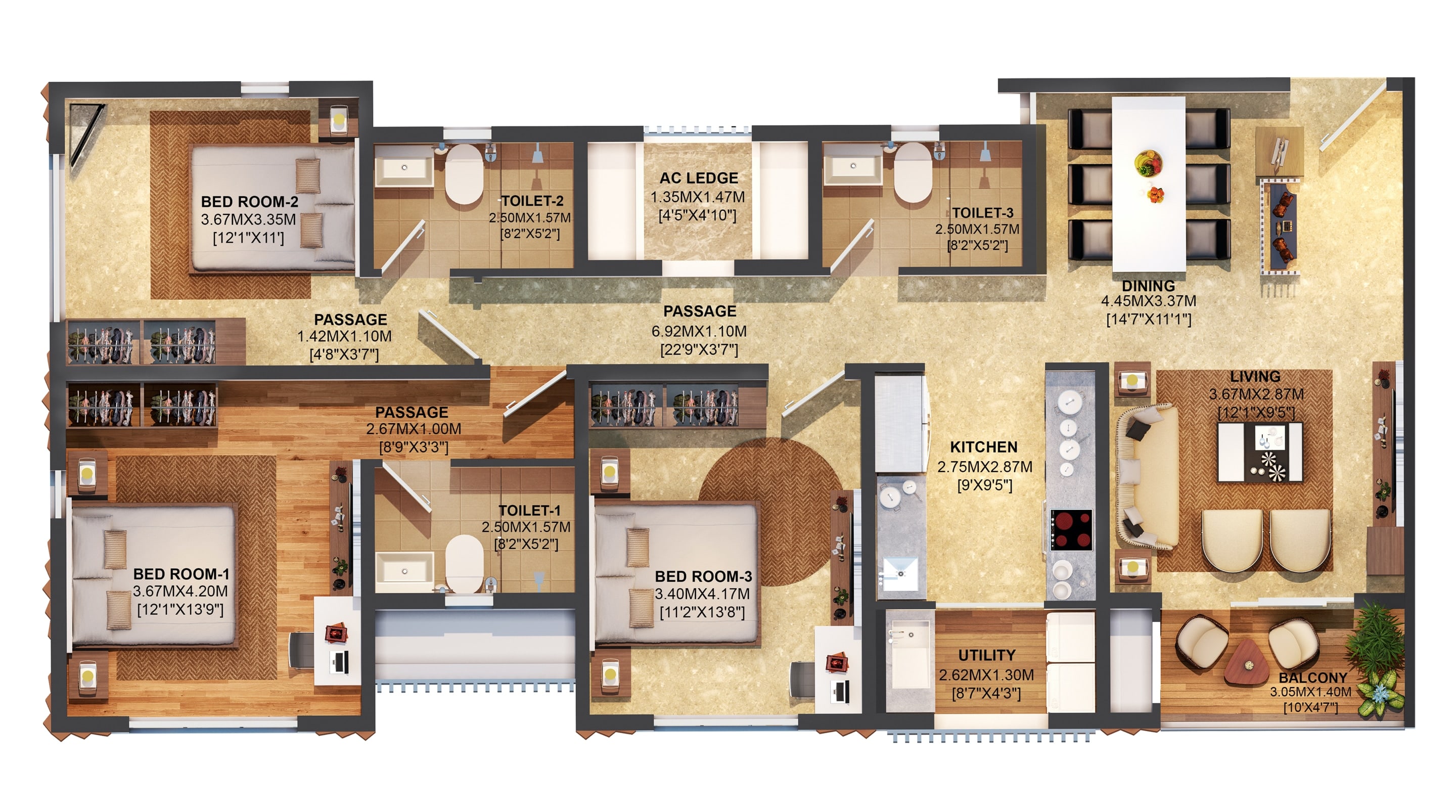 Floor Plans Of Flats In World Trade Centre Chennai I Brigade