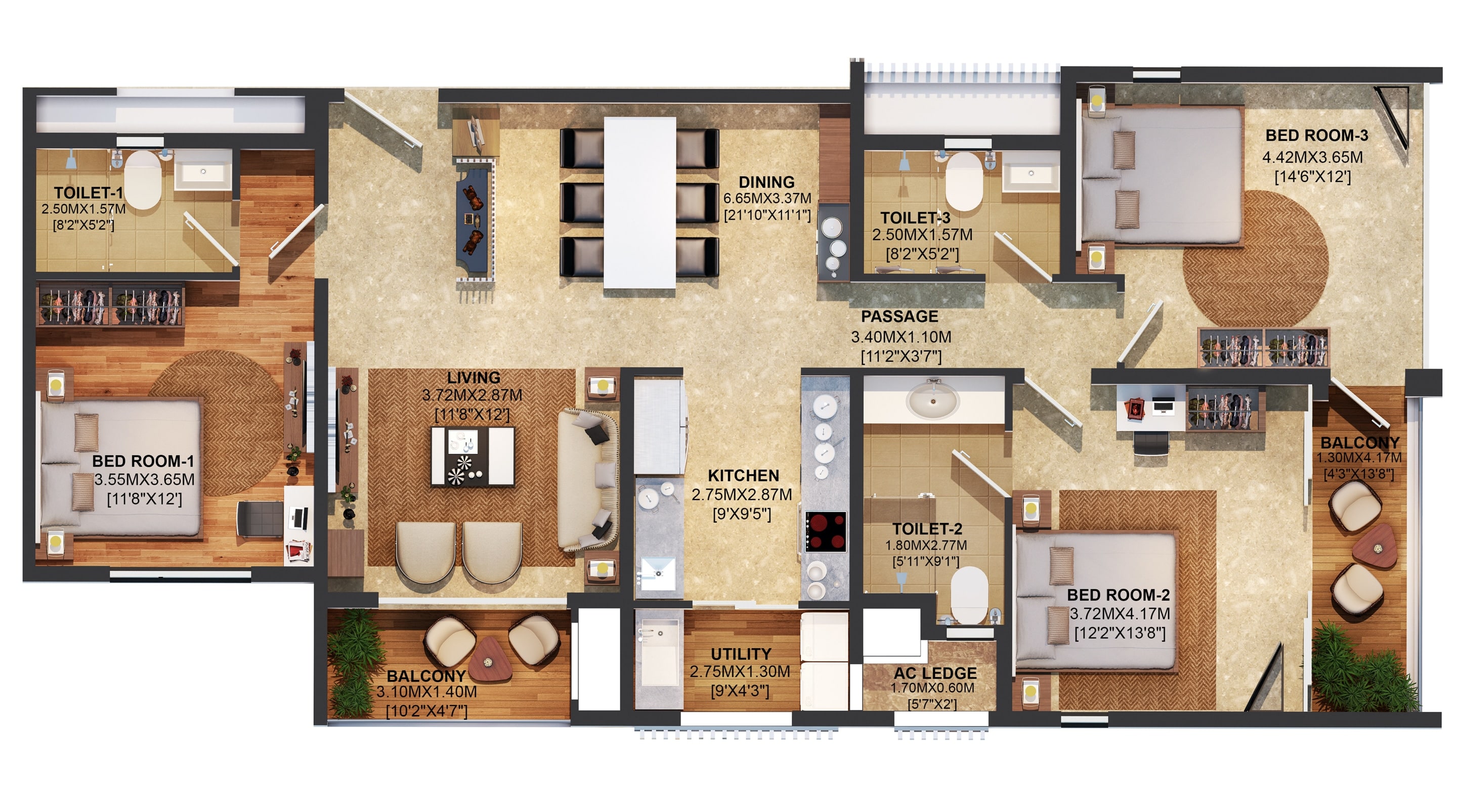 Floor Plans Of Flats In World Trade Centre Chennai I Brigade